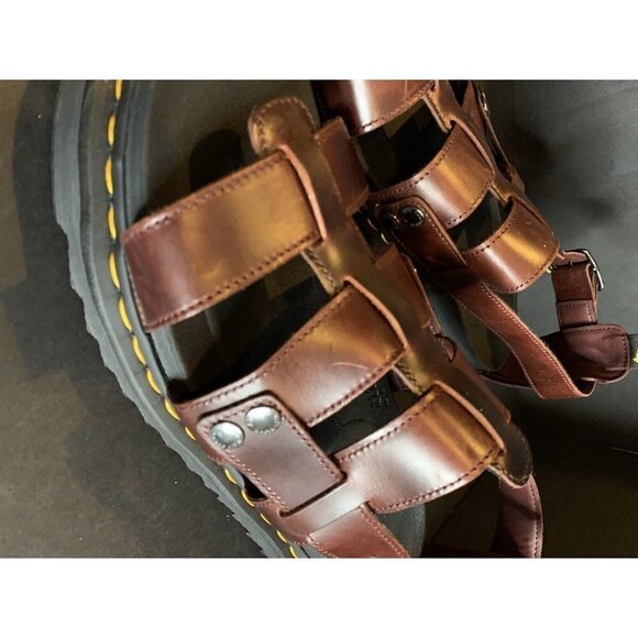 Doc Dr. Martens Terry Platform Brown Charro Sandals Unisex M 13 EU 47 NWT - Picture 10 of 12